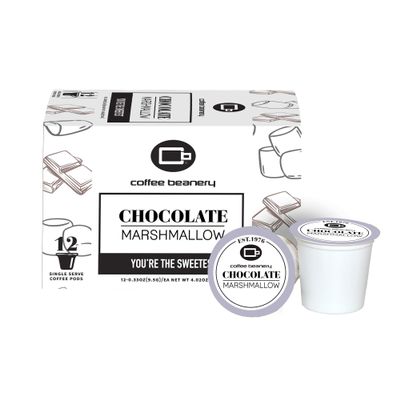 Coffee Beanery Chocolate Marshmallow Coffee Pods | 12ct Medium Roast | 100% Specialty Arabica | Gourmet Flavored Pods