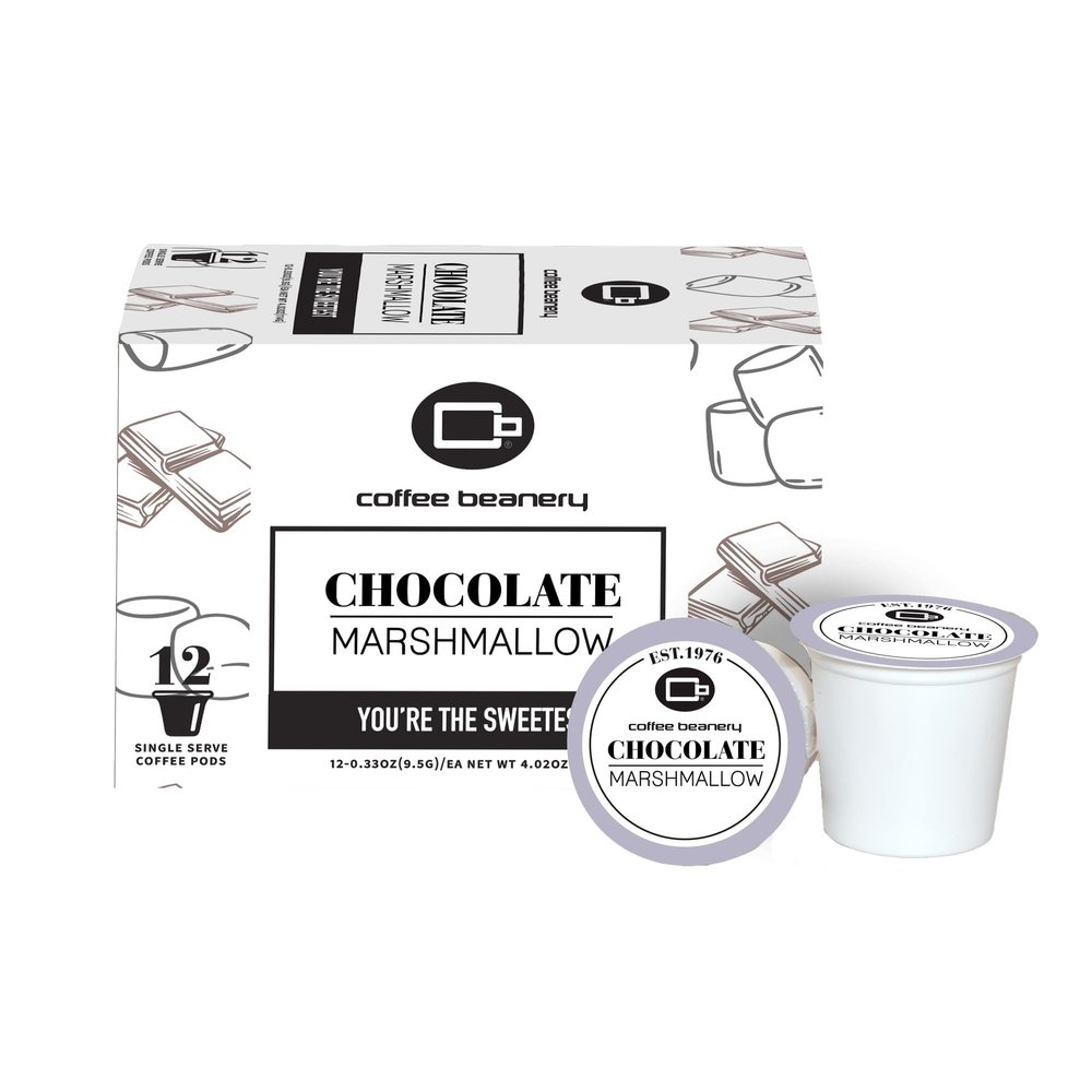 Coffee Beanery Chocolate Marshmallow Coffee Pods | 12ct Medium Roast | 100% Specialty Arabica | Gourmet Flavored Pods