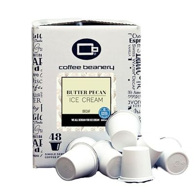 Butter Pecan Ice Cream Decaf Coffee Pods by Coffee Beanery | 192ct Bulk Flavored Coffee Pods Medium Roast| 100% Specialty Arabica Coffee