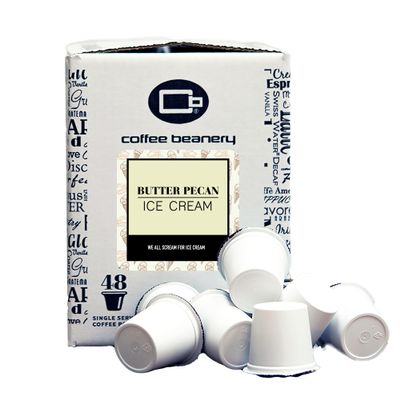 Butter Pecan Ice Cream Coffee Pods by Coffee Beanery | Bulk 48ct Gourmet Coffee Pods - Medium Roast 100% Arabica