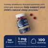 Mommy's Bliss Kids Sleep Melatonin Gummies, Non Habit-Forming with No Artificial Colors, Flavors or Gelatin - Age 3 Years+ - Strawberry Flavor - 100 Sleep Gummies view 2