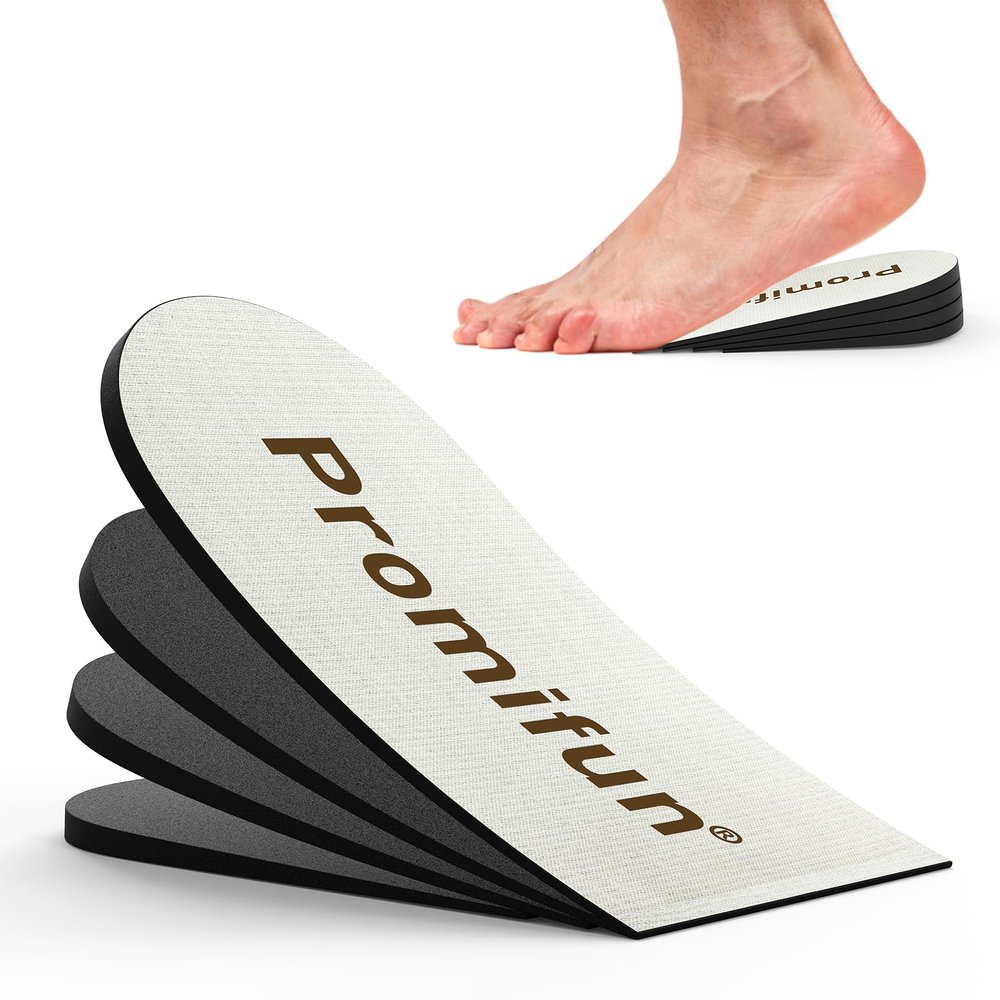 Adjustable Heel Lifts for Heel Pain Relief - Promifun Shoe Inserts for Achilles Tendonitis, Plantar Fasciitis, Heel Spur, Height Increase Inserts, Beige, Women's 9-11.5, Men's 7-9.5 (M)
