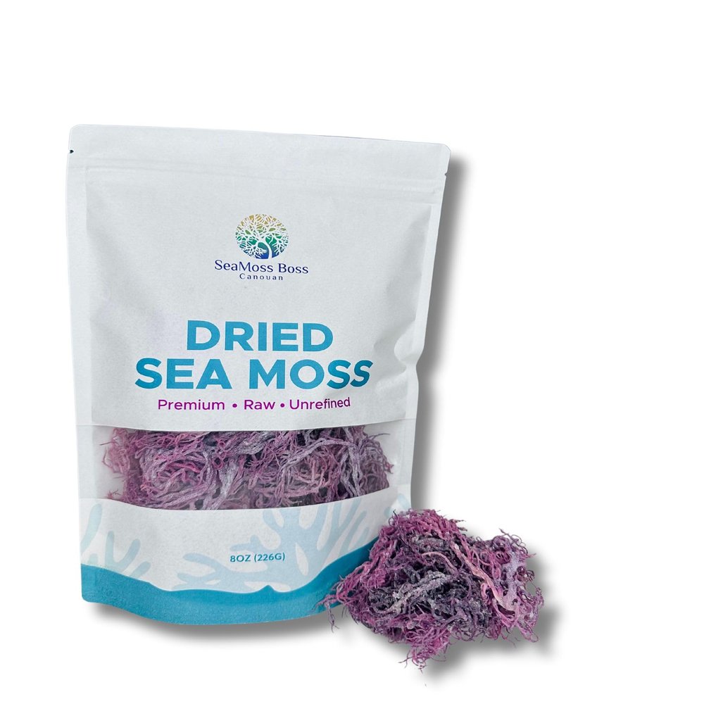 SeaMoss Boss Canouan | Dried purple sea moss | ocean harvested and sun-dried in the remote Grenadine Islands | Easy to use | Makes 120oz sea moss gel