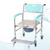 Shower Stool Shower Seat Wheelchair Foldable Toilet Chair with Silent Small Wheel Mobile Shower Toilet Seat Waterproof Automatic Wheelchair view 3