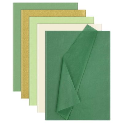 100 Sheets Green Tissue Paper, Sage Tissue Paper for Gift Bags, Gift Wrapping Paper Dark Green Tissue Paper for Craft Packaging Wedding Birthday Baby Shower St. Patrick's Day Party Decor, 14 x 20 Inch