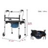 Foldable Commode/Shower Chair Portable Foldable Bedside Commodes Chair,Height-Adjustable Toilet Shower Chairs with Armrests and Bucket view 3
