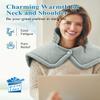 Heating Pad for Neck Shoulders Back, Valentines Day Gifts for Him Her Men Women Mom Dad, Weighted Electric Heated Wrap 6 Heat Settings 4 Timers Auto Off, Birthday Anniversary Retirement Gifts, Grey view 2