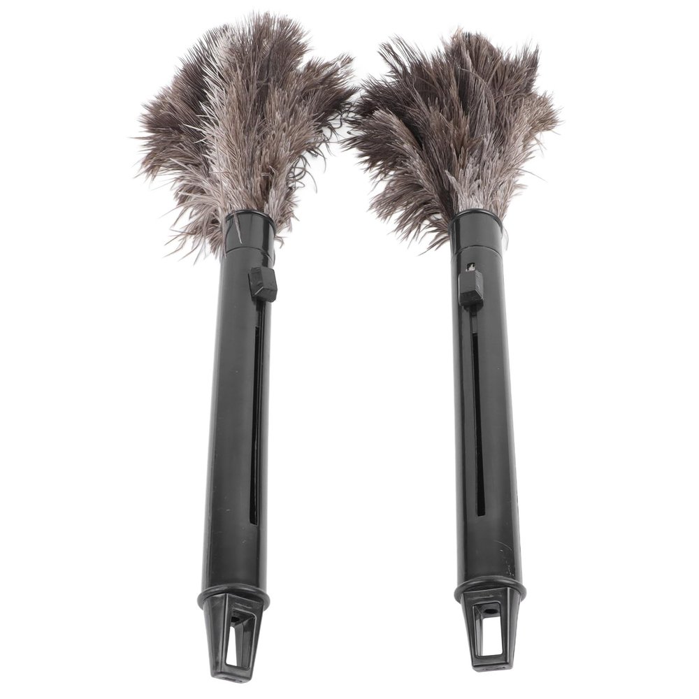 2Pcs Retractable Feather Duster, Ostrich Feathers Duster with Long Handle for Home Cleaning, Extensible Ostrich Feather Cleaning Supplies for Keyboard, Home, Car, Office