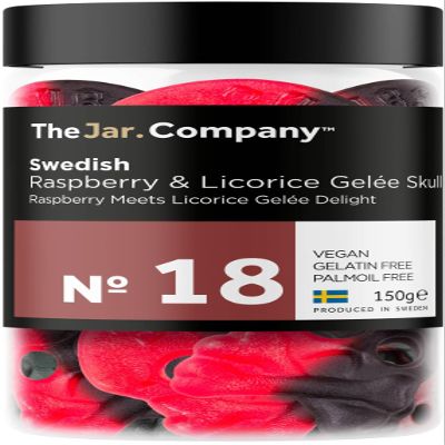 TheJar.Company - Swedish Candy - ?18 - Raspberry & Licorice Gele Skull