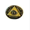 32 Year AA Medallion Metallic Black How Tri-Plate Sobriety Chip view 1