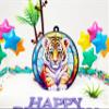 NineLife Basics Baby Tiger Themed 10 Piece Birthday Cake Topper Set view 3