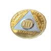 27 Year AA Medallion Gold How Bi-Plate Sobriety Chip view 1