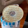 11 Year AA Medallion Gold How Bi-Plate Sobriety Chip view 4