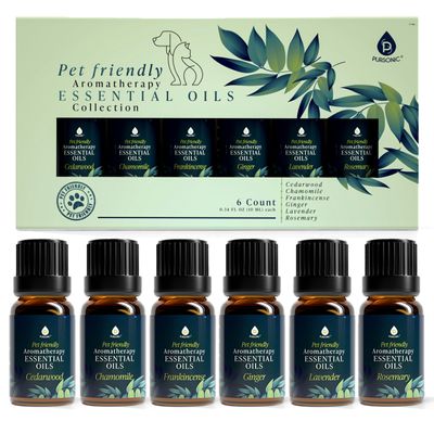 PURSONIC Pet Friendly Aromatherapy Essential Oils Collection, 6-Count - Safe for Dogs and Cats, Natural Relaxation and Stress Relief