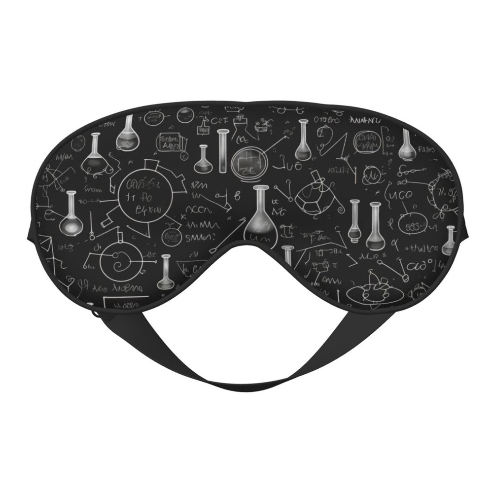 Abstract Science Chemistry Illustration 3D Print Eye Covers Soft Eye Masks for Sleeping Cute Sleep Nask Blackout Travel Sleep Blindfold for Men & Women