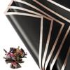 30 Sheets Black Gold Edge Flower Bouquet Wrapping PaperFlorist Supplies Waterproof Floral Bouquet Wrapping Paper Bouquet AccessorieFlower Shop Packaging Pape for DIY Gift Wedding Birthday view 1