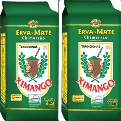 Erva Mate tradicional sem acucar para Chimarrao Brasileiro Ximango - Pack of 2x1Kg