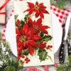 200Pcs Christmas Guest Napkin Poinsettia Flower Disposable Paper Napkin Decorative Dinner Hand Towel Napkin for Xmas Holiday Party Supplies view 3