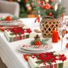 200Pcs Christmas Guest Napkin Poinsettia Flower Disposable Paper Napkin Decorative Dinner Hand Towel Napkin for Xmas Holiday Party Supplies view 4