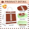 Lonfliness 24Pcs Football Clear PVC Gift Bags With Handles Football Party Favors Goodie Treat Bags Sport Theme Candy Bags Present Wrap Tote Bags for Boys Birthday Baby Shower Decorations 8 x 8 x 3in view 2