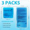 3-in-1 Ice Pack Set (1 Large + 2 Small) - Reusable Cold & Hot Packs - for Pain Relief, for Kids & Adults, Ice Packs for Injuries Reusable view 2