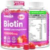 (2 Packs)Biotin Gummies for Women and Men, Max Strength 20,000 mcg Biotin with Collagen, Keratin & Folic Acid, 8-in-1 Advanced Formula for Hair Growth, Strong Nails & Smooth Skin, Vegan, 120 Counts view 1