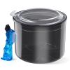 Denture Bath Cup with Cleaning Brush, Large Soaking Container with Strainer Basket for False Teeth & Night Guard, Oral Care Storage Holder for Home Use, Black view 1