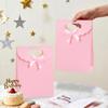 12pcs Pink Bow Gift Bags with HandlesPaper Flap Bags for Barbie Party Favors, Mothers Day, Weddings, Birthday Celebration, Baby ShowerGraduationValentine's Day8.265.72.36inch view 2