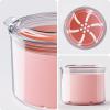 Denture Bath Cup with Cleaning Brush, Large Soaking Container with Strainer Basket for False Teeth & Night Guard, Oral Care Storage Holder for Home Use, Pink view 3