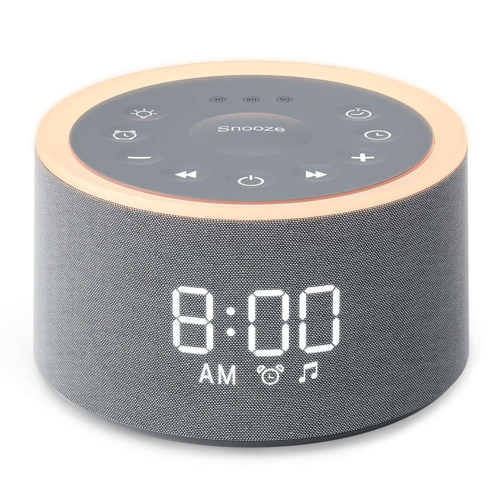 Dreamegg D1+ Sound Machine & Alarm Clock - Sound Machine for Sleep, White Noise Machine with 29 Soothing Sounds, Night Light, 0-100% Dimmable, White Noise Alarm Clock for Bedrooms Adults Baby