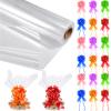 Zonon 31.5 in x 196 ft Clear Cellophane Wrap Roll with 60 Pull Bows, Thick Sheer Cellophane Wrap Clear Gift Wrapping Paper for Baskets, Gifts, Food, Flowers, Handicrafts