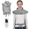 Fast Heating Electric Heating Pad for Neck and Shoulder and Back with 6 Heating Settings & 4 Timer, Large Size Heated Wrap with Auto Shut Off & Machine Washable (Silver Gray, 37x24 inch) view 1