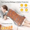 Fast Heating Electric Heating Pad for Neck and Shoulder and Back with 6 Heating Settings & 4 Timer, Large Size Heated Wrap with Auto Shut Off & Machine Washable (Silver Gray, 37x24 inch) view 3