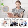 Fast Heating Electric Heating Pad for Neck and Shoulder and Back with 6 Heating Settings & 4 Timer, Large Size Heated Wrap with Auto Shut Off & Machine Washable (Silver Gray, 37x24 inch) view 4