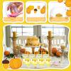 100 Set Fall Pumpkin Disposable Plastic Cups with Lids and Straws 12 oz Pumpkin Acorn Plastic Party Cups Transparent Cold Beverage Drinking Cups for Autumn Thanksgiving Party Supplies(Orange) view 3