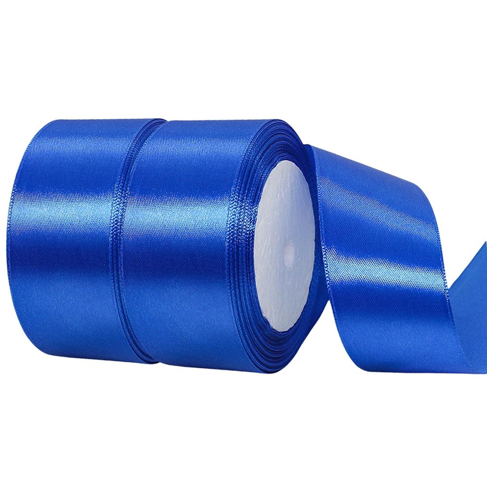 1 1/2 Inch Blue Satin Ribbon,50 Yards Blue Ribbon Solid Fabric Ribbon for Gift Wrapping Floral Bouquets Wedding Home Party Decoration