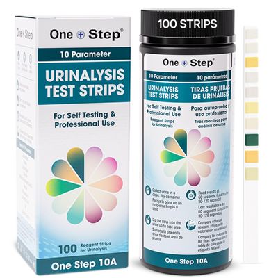 One Step 10A Urine Test Strips, 100 Strip Tub, 10 in 1 Parameters, Testing Strips for use by Men & Women, UTI Infection, Urinalysis pH, Nitrite, Leukocytes and More, Easy Read Results