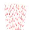 100 pcs Paw Print Paper Straws, Hot Pink Animal Dog Cat Kitty Puppy Doggy Party Drinking Straws, Cute Fun Kawaii Kids Girl Baby Shower Birthday Biodegradable Decorative Cake Pop Sticks (Pink Paw) view 1
