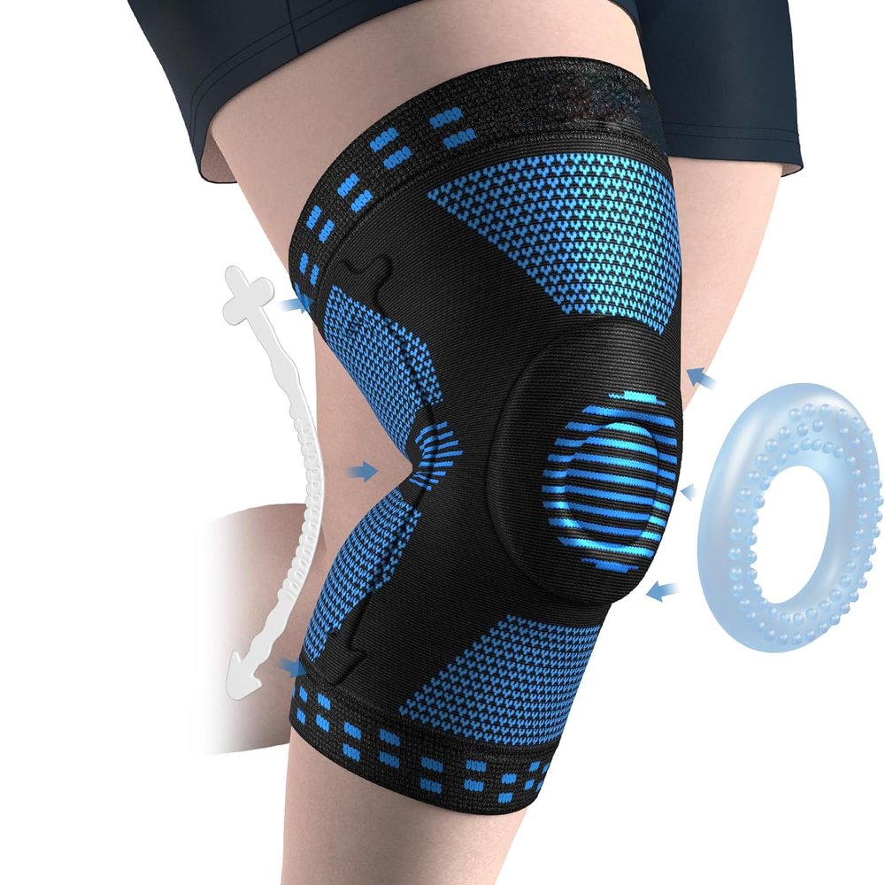 Docbraces Plus Size Knee Brace for Knee Pain, Knee Support with Side Stabilizers & Patella Gel Pad, Knee Compression Sleeve for Meniscus Tear, Arthritis Joint Pain Relief, ACL, PCL, All Sports. Plus Size (XXXXX-Large)