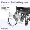 24" Heavy Duty Bariatric Wheelchair for Adults - Black - Removable Desk Arms and Elevated Leg Rests - Adjustable Standard and Hemi Height - K7 view 3