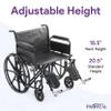 22" Heavy Duty Bariatric Wheelchair for Adults 300 + lbs - Removable Desk Arms and Elevated Leg Rests - Adjustable Height view 2
