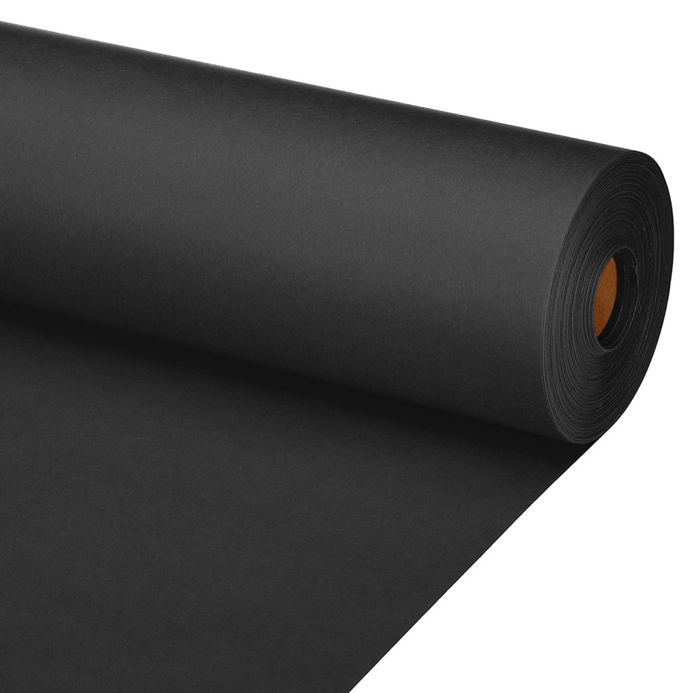 PATIKIL Wrapping Paper, 20"x2000"(160') Bulletin Board Paper Roll Kraft Paper Roll Construction 80GSM for Shipping Packing Gift Wrapping Craft Flower Bouquet Christmas, Black