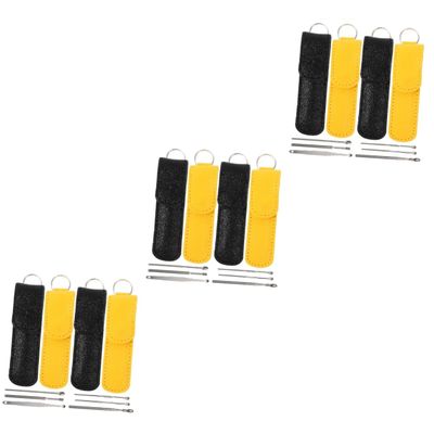 FRCOLOR 12sets Earwax Tools Portable Cleaning Kit Ergonomic Ear Cleaning Instruments Protective to Carry and Store for Ear