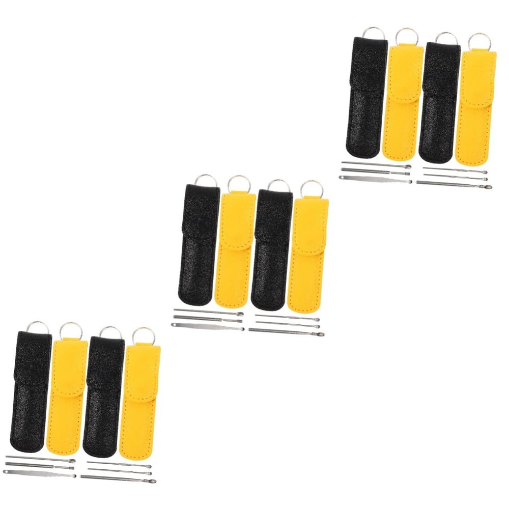 FRCOLOR 12sets Earwax Tools Portable Cleaning Kit Ergonomic Ear Cleaning Instruments Protective to Carry and Store for Ear