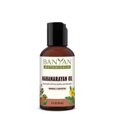 Banyan Botanicals Mahanarayan Oil  99% Organic Ayurvedic Massage Oil  Penetrating Herbal Oil Used to Warm, Comfort, and Soothe Joints and Muscles  2 oz.  Non GMO Sustainably Sourced Abhyanga Oil