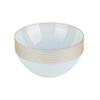 EcoQuality 12oz Hammered White Plastic Round Bowls with Gold Rim - Disposable Translucent Plastic Soup Bowls, Heavy Duty Salad Bowls, Dessert Bowl, Baby Showers, Weddings, Birthday Party (120) view 2