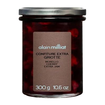 Alain Milliat Morello Cherry Jam, 10.6 Oz, (One 300g Glass Jar) | GMO-Free | Imported from France