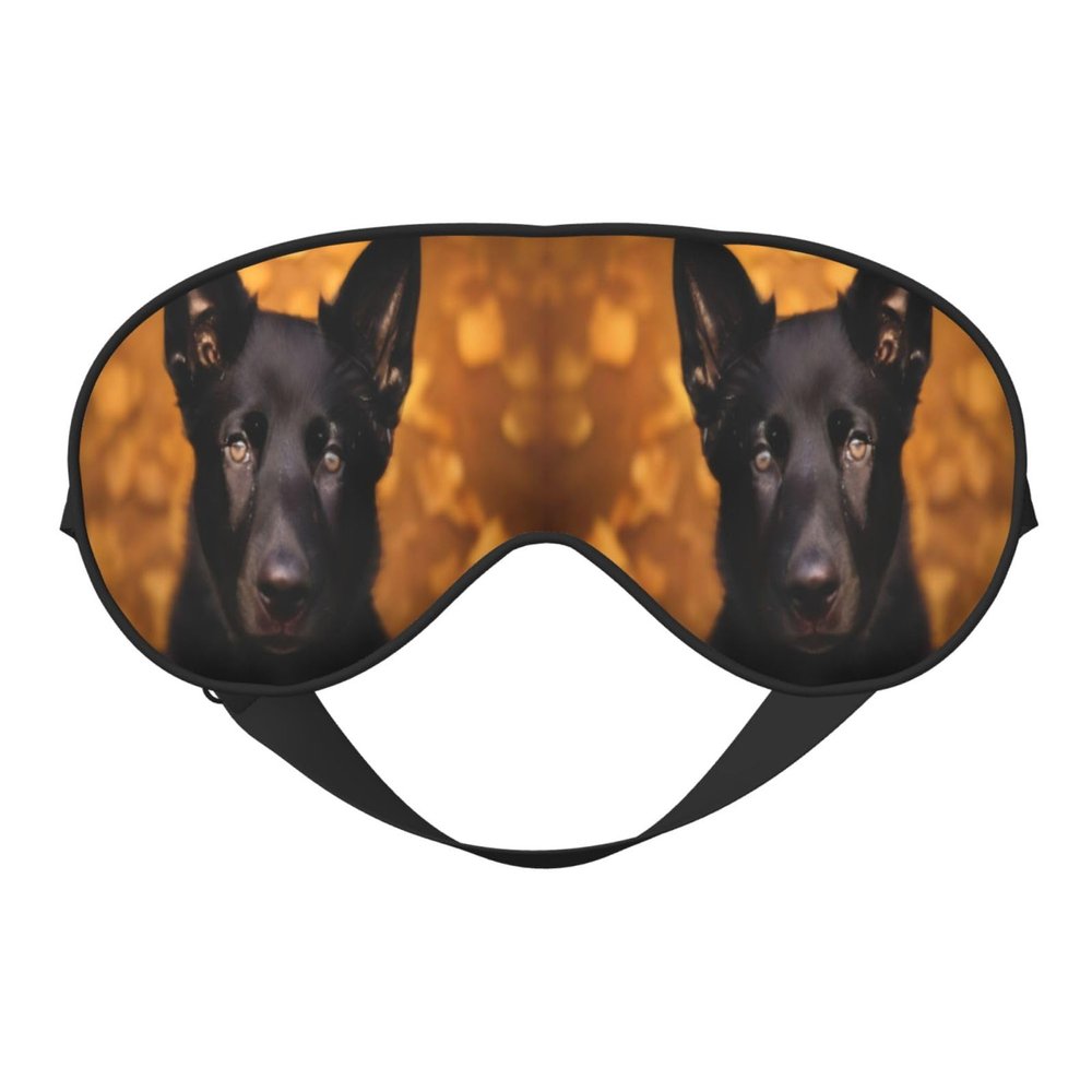 Black German Shepherd Dog Print Eye Covers Soft Eye Masks for Sleeping Cute Sleep Nask Blackout Travel Sleep Blindfold for Men & Women