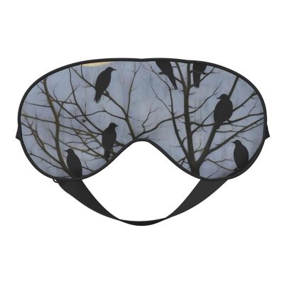 Black Crow Birds Print Eye Covers Soft Eye Masks for Sleeping Cute Sleep Nask Blackout Travel Sleep Blindfold for Men & Women