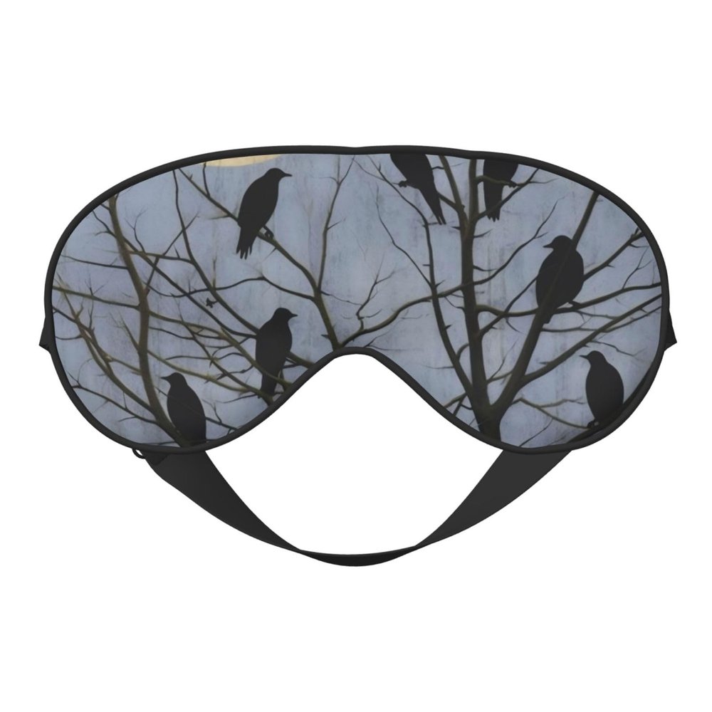 Black Crow Birds Print Eye Covers Soft Eye Masks for Sleeping Cute Sleep Nask Blackout Travel Sleep Blindfold for Men & Women